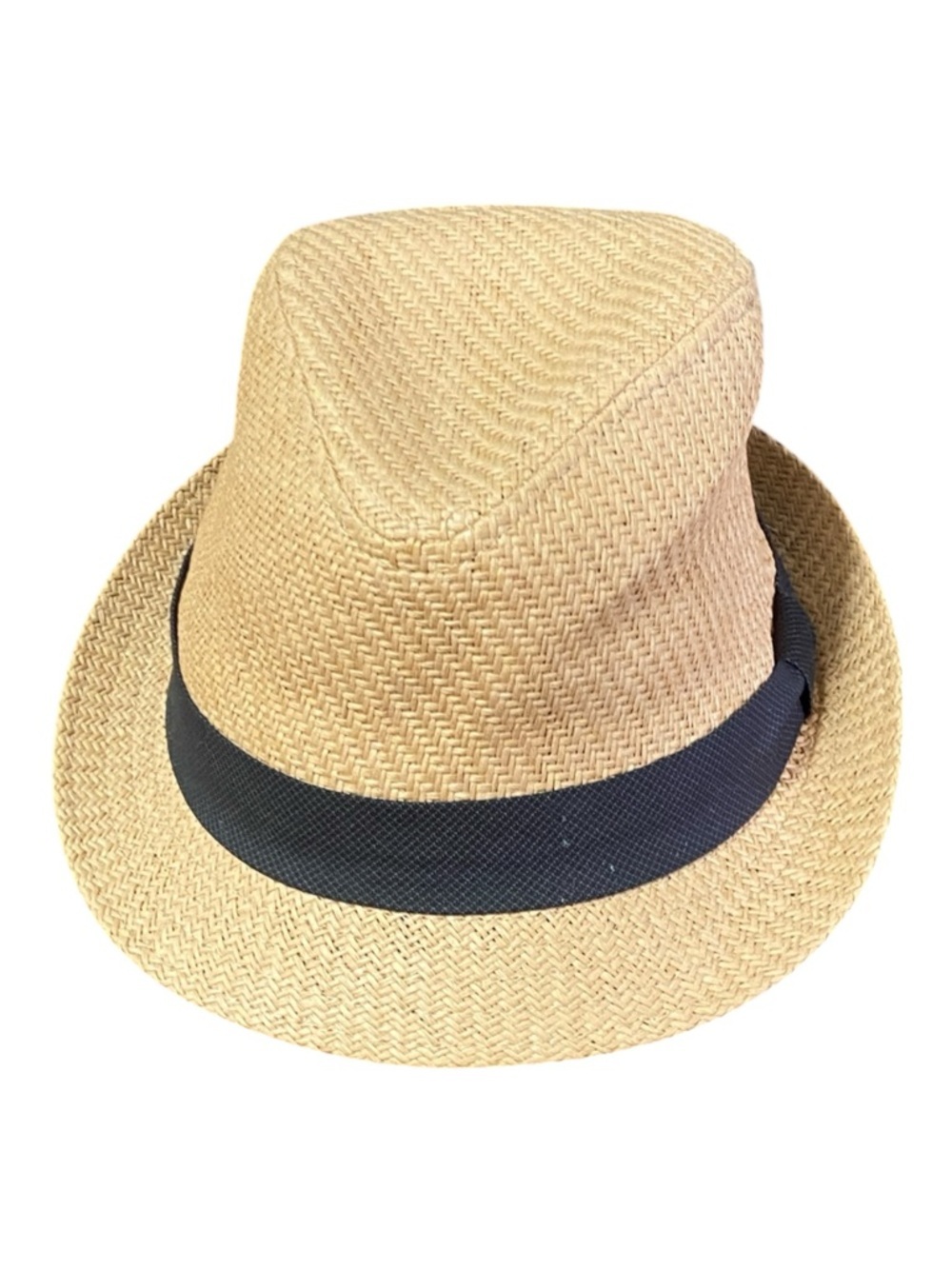 Classic Straw Fedora with Black Band